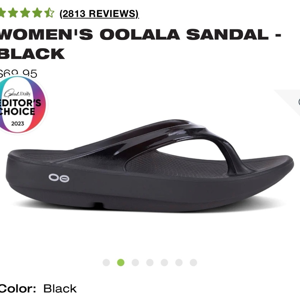Black oofos sandal size 10 women’s